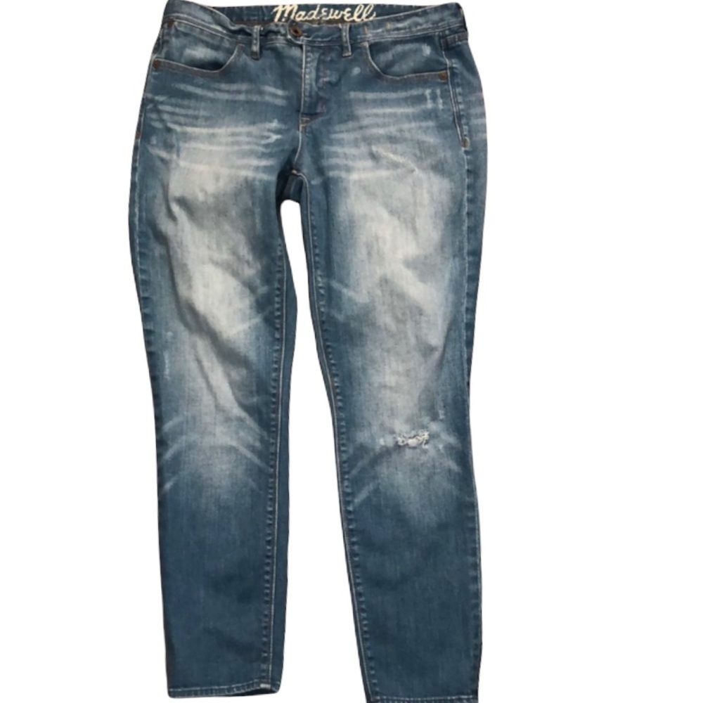 Madewell 8.5” rise  skinny Jeans RN 77388 size 29 distressed